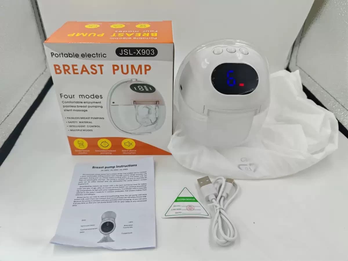 Tire-lait électrique mains libres et portable, rechargeable et discret, à forte puissance d’aspiration, idéal pour l’allaitement après l’accouchement.