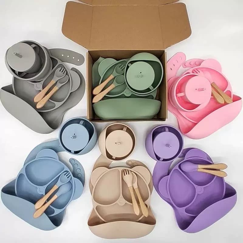 Ensemble de vaisselle pour bébé en silicone