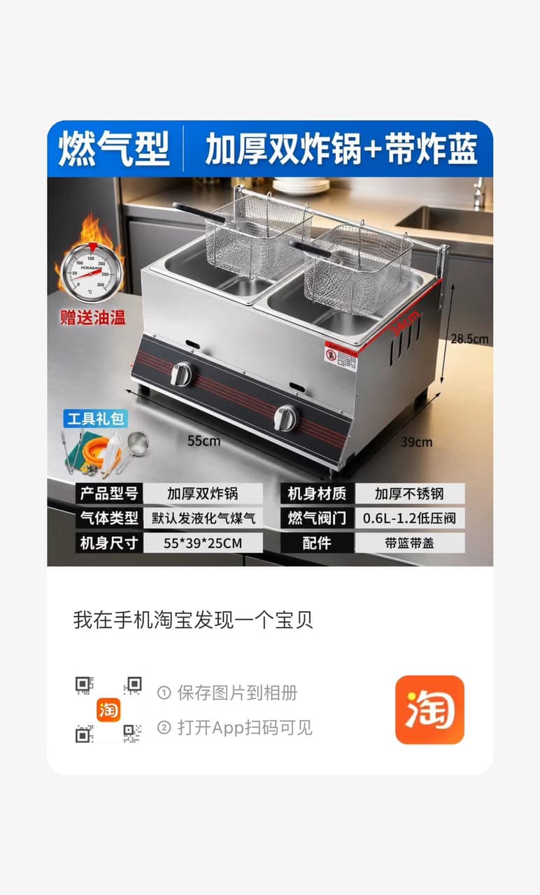 Friteuse double à gaz